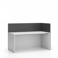 Zestawy mebli biurowych - B2B Partner Zestaw mebli biurowych single z parawanem SEGMENT, prawy, biały / grafit 611672 - miniaturka - grafika 1