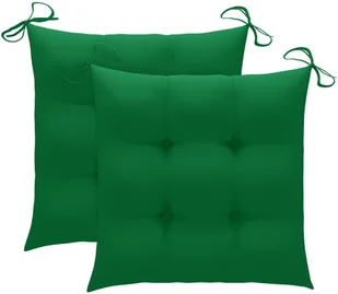 vidaXL Krzesła ogrodowe, 2 szt., zielone poduszki, lite drewno tekowe! 3063272 - Fotele i krzesła ogrodowe - miniaturka - grafika 7