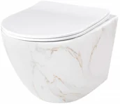 Miski WC - Rea Misa WC podwieszana Carlos Flat Rimless Aiax Shiny C6385 - miniaturka - grafika 1