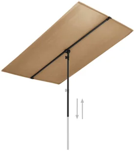 vidaXL Parasol ogrodowy na słupku aluminiowym, 180x130 cm, taupe vidaXL - Parasole ogrodowe - miniaturka - grafika 2