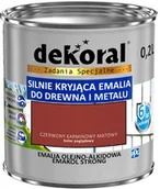 Emalie - Dekoral Emalia Emakol Strong czerwona mat 0 2 l 387673 - miniaturka - grafika 1