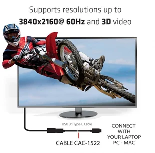 Club 3D Club 3d adapter USB 3.1 typu C, czarny - Kable USB - miniaturka - grafika 8