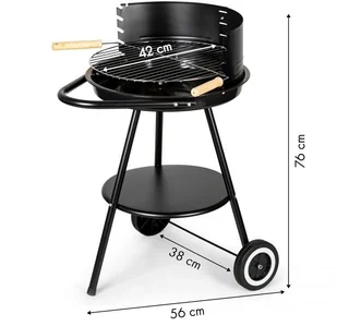 GoodHome Grill ogrodowy okrągły ruszt z regulacją wysokości rusztu 1092 - Grille - miniaturka - grafika 7