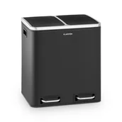 Kosze na śmieci - FENIKS Klarstein Klarstein Trash Gordon, otwierany pedałem, 30 l / 2 x 15 l, bezgłośny, polipropylen, stal szlachetna, czarny KG11-Trashbin30 BL - miniaturka - grafika 1