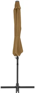 vidaXL Parasol wiszący ze stalowym słupkiem, 300 cm, kolor taupe - Parasole ogrodowe - miniaturka - grafika 6