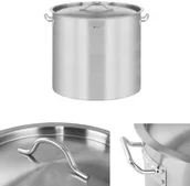 Garnki - Royal Catering Garnek gastronomiczny z pokrywką stalowy nierdzewny do kuchenki indukcyjnej 12 L 1009290 - miniaturka - grafika 1