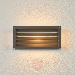 LAMPENWELT.COM Kinkiet zewnętrzny Aurelien, w paski, ciemnoszary - Lampy ogrodowe - miniaturka - grafika 3