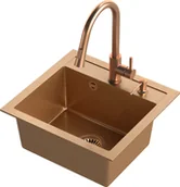 Zlewozmywaki z baterią - STEINER Quadron Zlewozmywak granit + bateria + dozownik miedź JOHNNY 110 ART5047C1BP_3323502_PVDBSC1_D - miniaturka - grafika 1