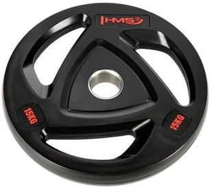 HMS Talerz olimpijski ogumowany czarny TOX15 HMS 15 kg 17-61-094 - Obciążenia - miniaturka - grafika 2