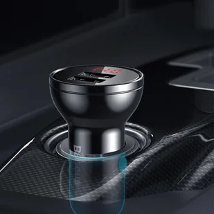 Baseus ładowarka samochodowa 2x USB 4,8A 24W z LCD + kabel 3w1 USB - USB Typ C / micro USB / Lightning 1,2m czarny (TZCCBX-0G) - Ładowarki samochodowe - miniaturka - grafika 17