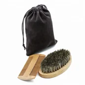 Kosmetyki i akcesoria do pielęgnacji brody - Zestaw do brody grzebień szczotka z włosia dzika - miniaturka - grafika 1