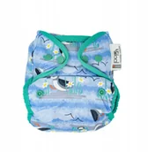 Pieluchy - Pop-in pieluszka wielorazowa Aio Z Napami, Blue - miniaturka - grafika 1