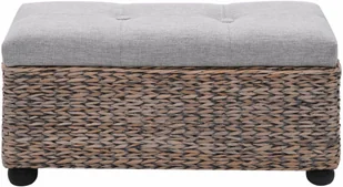 vidaXL Zestaw 2 ławek z trawy morskiej, szary vidaXL - Ławki do przedpokoju - miniaturka - grafika 4