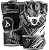 Rękawice bokserskie - Nitro Pierścień Horns MMA rękawice ochronne, czarny, L-XL RH-00008-001-L/XL - miniaturka - grafika 1