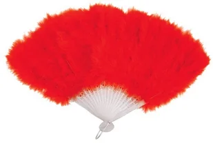 Guirca Wachlarz z piór czerwony - 1 szt. GU18108 - Dodatki do strojów karnawałowych - miniaturka - grafika 2