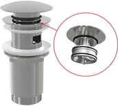 Syfony - Alca PLAST Alcaplast Spust umywalki click/clack 5/4" metalowy z przelewem duży korek z wyjmowanym odpływem A392C ! - miniaturka - grafika 1
