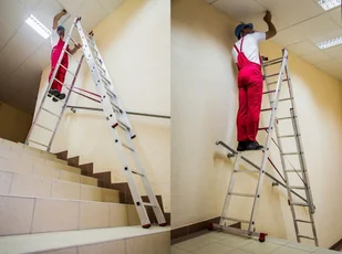 996 99674912 Drabina aluminiowa uniwersalna 3x10 Professional na schody wysokość robocza 7,55m) 74912-uniw - Drabiny - miniaturka - grafika 7