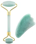 Rollery do masażu - WEBHIDDENBRAND Masażwalec i talerz Guasha jadeit Aventurine Jade Roller & Gua Sha Set)Green Aventurine Jade Rol - miniaturka - grafika 1
