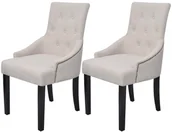 Krzesła - vidaXL Krzesła do jadalni 2 szt Poliestrowe Kremowe - miniaturka - grafika 1