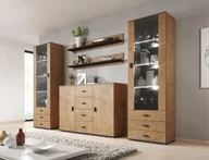 Komody - Cama Meble Komoda UNI dąb lefkas/ czarny - miniaturka - grafika 1