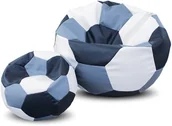 Pufy i podnóżki - Pufa piłka XXXL worek + gratis szaro-czarno-biała - miniaturka - grafika 1