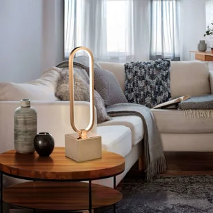 Schuller Lampa stołowa LED Colette o pięknej formie, złota - Lampy stojące - miniaturka - grafika 2