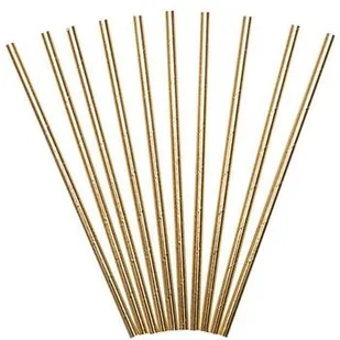KRASZEK Słomki papierowe "Metalic" złote KRASZEK 24 szt EKPSZL-24 - Słomki do napojów - miniaturka - grafika 2