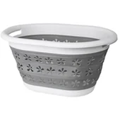 Miski i półmiski - Miska składana owalna 50 x 37 cm biało-szara 25L COMPACT 5902340317938 - miniaturka - grafika 1