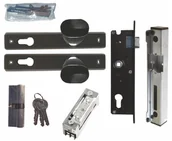 Akcesoria do ogrodzeń - Zestaw elementów do furtki z elektrozaczepem antracyt - miniaturka - grafika 1