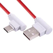 Kable USB - System-S System-S USB 3.1 typ C 90° kątowy do USB 2.0 A kabel 89 cm czerwony 53551120 - miniaturka - grafika 1