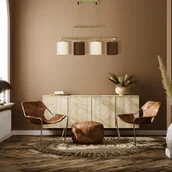 Lampy sufitowe - Näve Lampa wisząca Tilde tkanina, 4-pkt. brązowa/beżowa - miniaturka - grafika 1