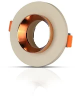 Oprawy, klosze i abażury - v-tac Oprawa Oczko V-TAC GIPS BETON GU10 Okrągła Wpuszczana Biały/Różowe Złoto VT-862 - miniaturka - grafika 1