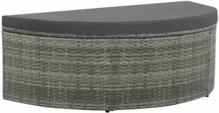 2-osobowa sofa z poduszkami i parasolem, polirattan, szara - Sofy ogrodowe - miniaturka - grafika 6