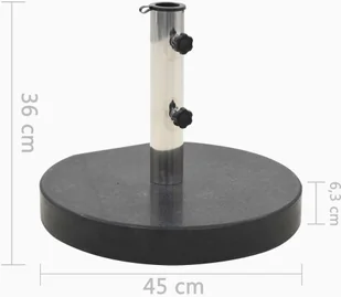 vidaXL Okrągła podstawa pod parasol, granitowa, 30 kg, czarna - Pozostałe meble ogrodowe - miniaturka - grafika 7