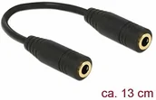 Adaptery i przejściówki - Delock Adapter wtyczka audio jack 3,5 mm 4 pin gniazdo > gniazdo 13 cm (65896) 65896 - miniaturka - grafika 1