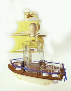 NoName Karafka Masztowiec na alkohol 0,5 l z kieliszkami uniwersalny - Karafki - miniaturka - grafika 2