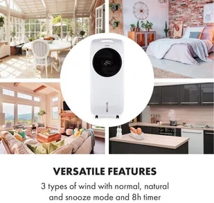 Klarstein Rotator klimatyzer klimator schładzacz powietrza 110 W 8h timer pilot biały ACO3- - Klimatory - miniaturka - grafika 15