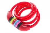 Zabezpieczenia do roweru - Romet Zamknięcie spiralne na szyfr, 10x1000 mm, czerwony - miniaturka - grafika 1