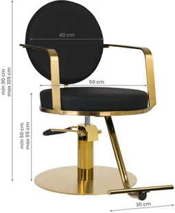 GABBIANO fotel fryzjerski arras złoto czarny P136679 - Fotele fryzjerskie - miniaturka - grafika 8
