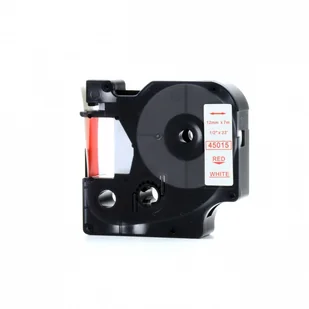 Dymo Taśma zamiennik 45015, S0720550, 12mm x 7m czerwony druk / biały podkład - Papier do drukarek - miniaturka - grafika 2