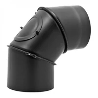 Kominy i akcesoria - Spiroflex Kolano regulowane z rewizją 90 stopni czarne fi 150 SX-WCZ150KRR90 SX-WCZ150KRR90 - miniaturka - grafika 1