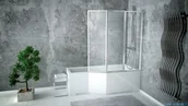 Wanny - Besco Integra 150x75cm Wanna asymetryczna Prawa + parawan 3-skrzydłowy (#WAI-150-PP3) - miniaturka - grafika 1