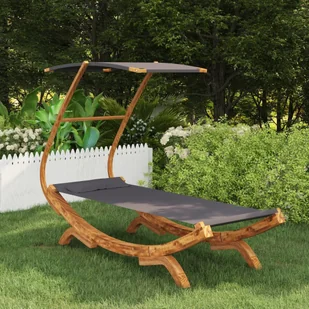 vidaXL Lumarko Hamak z zadaszeniem, 100x198x150 cm, lite drewno świerkowe 313944 - Hamaki - miniaturka - grafika 2