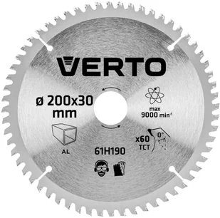 Verto Tarcza do aluminium widiowa 200x30 60 zębów 61H190 - Tarcze do pił - miniaturka - grafika 2