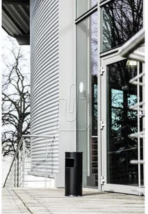 Durable Kosz na śmieci okrągły metalowy z popielnicą antracytowy - Kosze biurowe - miniaturka - grafika 3