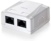 Złącza, przejściówki, adaptery - brak danych Gniazdko natynkowe 2x RJ-45 kat - miniaturka - grafika 1