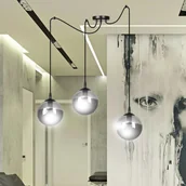 Lampy sufitowe - EULUNA Lampa wisząca Glassy 3-pkt. decentralna, grafitowa - miniaturka - grafika 1