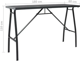 vidaXL 9-cz zestaw mebli barowych do ogrodu czarno-szary 3073583 - Pozostałe meble ogrodowe - miniaturka - grafika 6