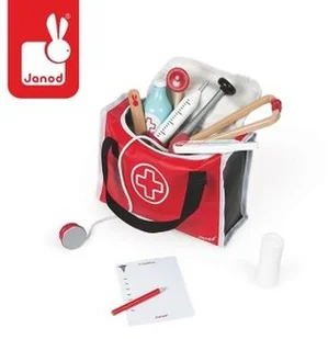 Janod Zestaw doktor z 10 akcesoriami, J06513 - Zabawy w naśladowanie dorosłych - miniaturka - grafika 4