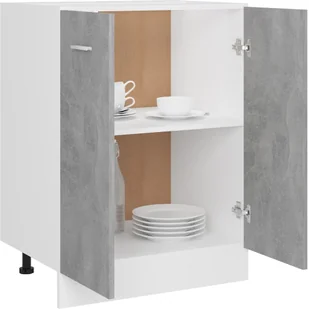 vidaXL Szafka kuchenna, szarość betonu, 60x46x81,5 cm, płyta wiórowa 801192 - Szafki kuchenne - miniaturka - grafika 4